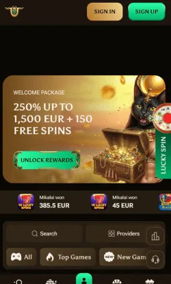 Registrierungsbutton bei Amunbet Casino oben rechts